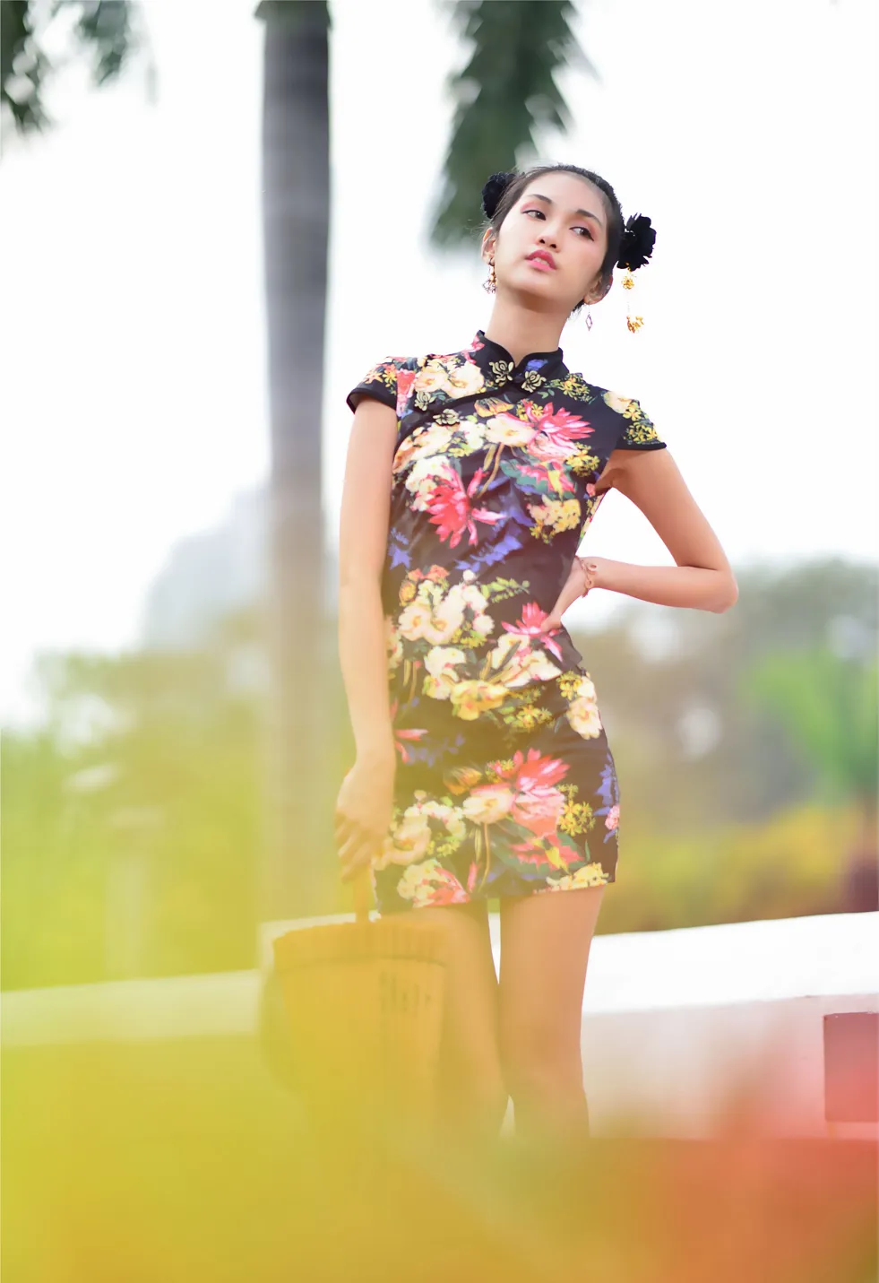 [Mzsock] NO.191 Chen Mengxin short cheongsam high heels beautiful legs street photography#[100P]-44